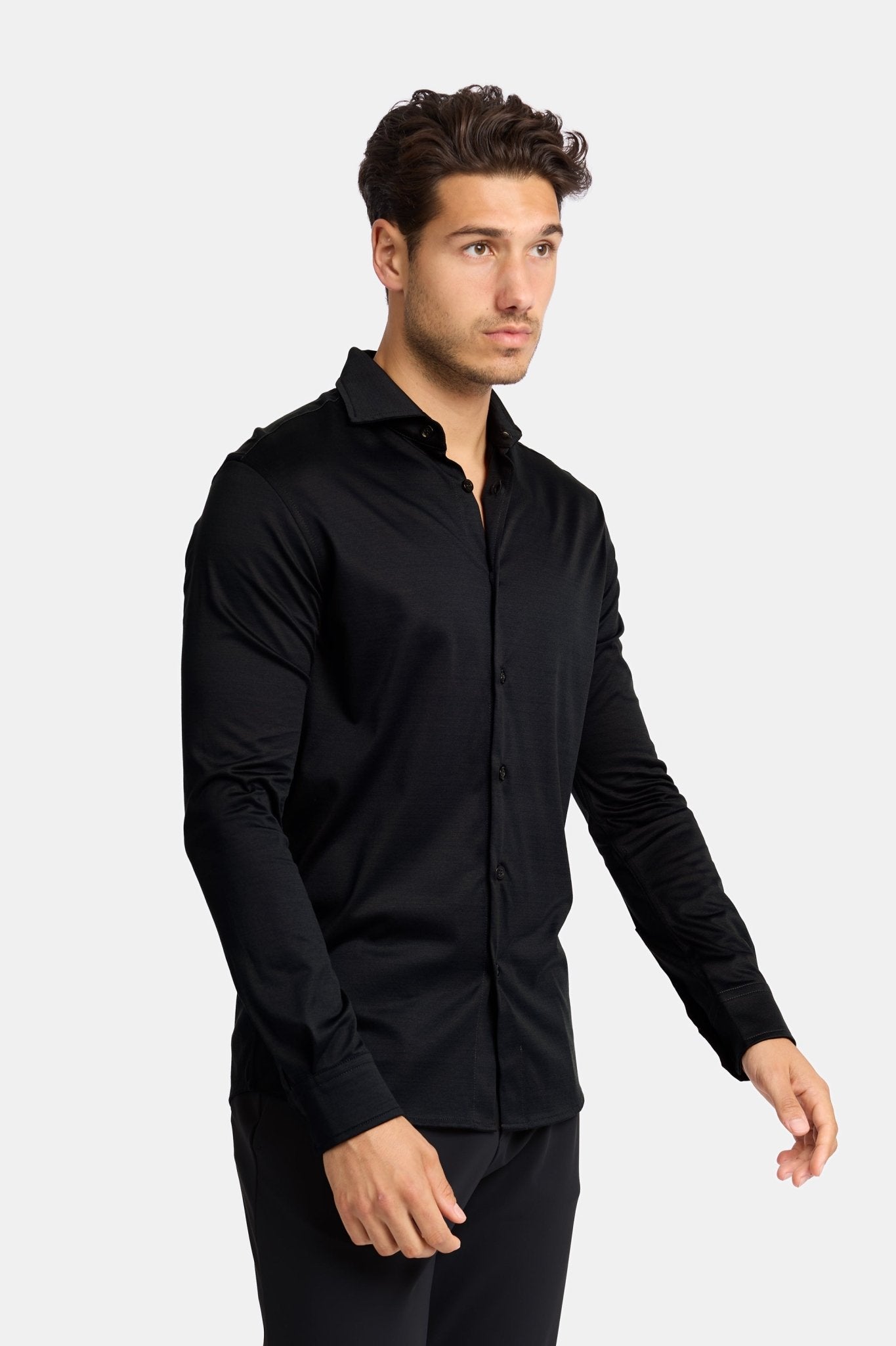 Onyx Black Formal Shirt - Elegant Fit for Every Occasion Homme8 Overhemden