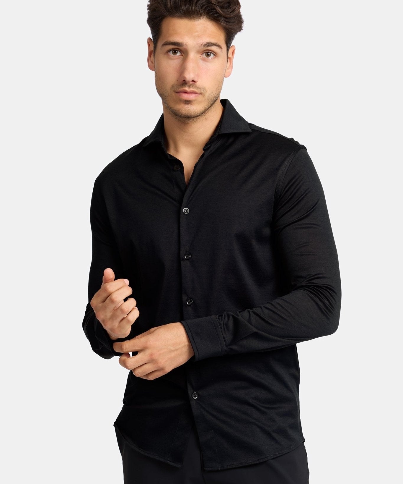 Onyx Black Formal Shirt - Elegant Fit for Every Occasion Homme8 Overhemden