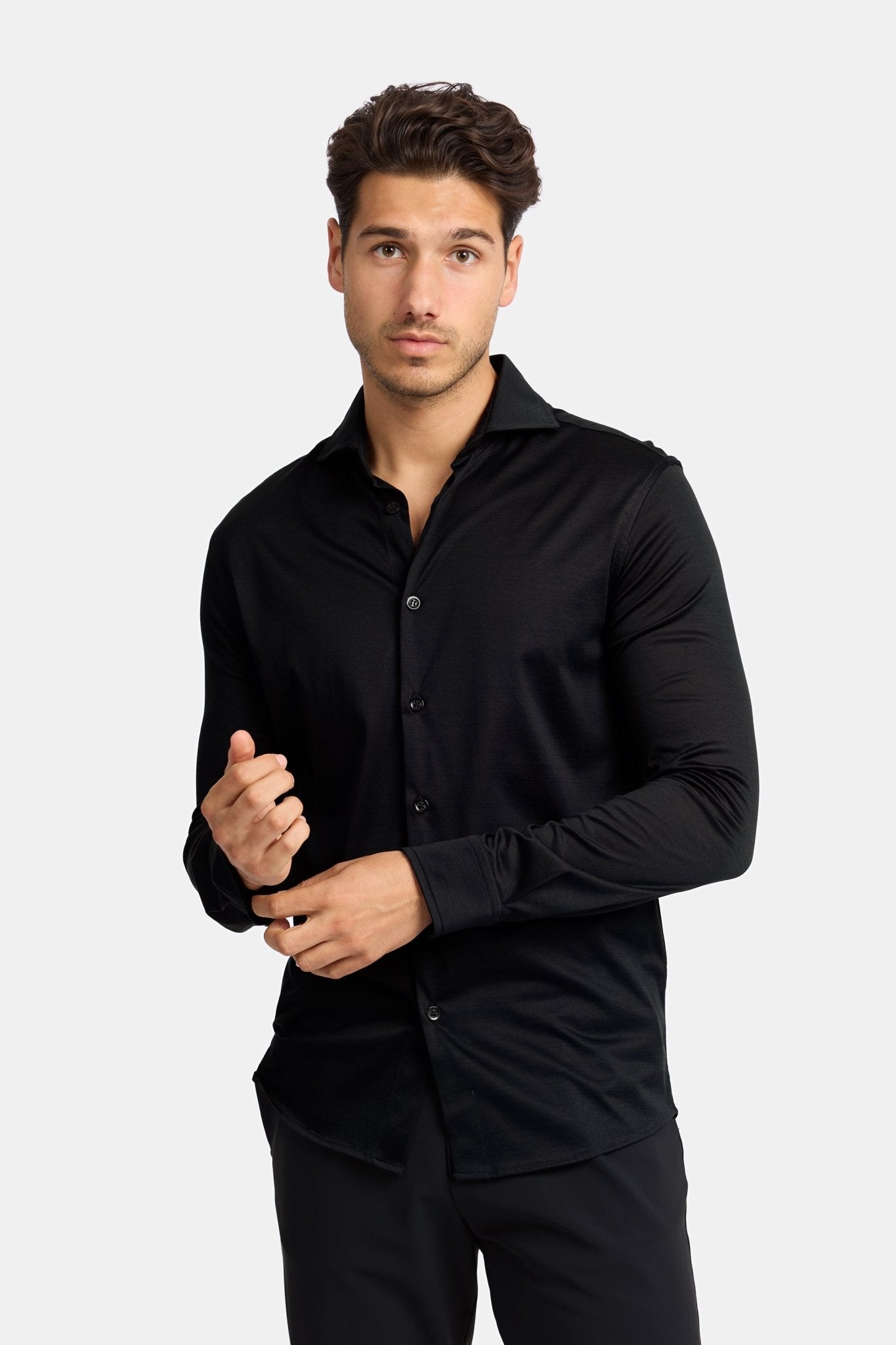 Onyx Black Formal Shirt - Elegant Fit for Every Occasion Homme8 Overhemden