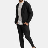 Onyx Black Hooded Tech Suit - Ultimate Comfort & Style Homme8 Trainingspak
