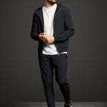 Onyx Black Hooded Tech Suit - Ultimate Comfort & Style Homme8 Trainingspak