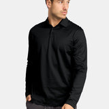 Onyx Black Long Sleeve Polo Shirt - Stylish & Versatile Comfort Homme8 Polo's