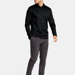 Onyx Black Long Sleeve Polo Shirt - Stylish & Versatile Comfort Homme8 Polo's