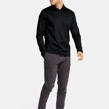 Onyx Black Long Sleeve Polo Shirt - Stylish & Versatile Comfort Homme8 Polo's