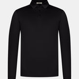 Onyx Black Long Sleeve Polo Shirt - Stylish & Versatile Comfort Homme8 Polo's