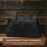 Premium Black Leather Holdall Bag NASHVILLE - Stylish & Durable