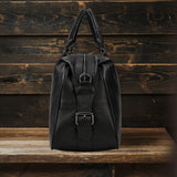 Premium Black Leather Holdall Bag NASHVILLE - Stylish & Durable Homme8 leather duffle bag