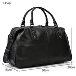 Premium Black Leather Holdall Bag NASHVILLE - Stylish & Durable Homme8 leather duffle bag