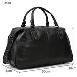 Premium Black Leather Holdall Bag NASHVILLE - Stylish & Durable Homme8 leather duffle bag