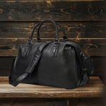 Premium Black Leather Holdall Bag NASHVILLE - Stylish & Durable Homme8 leather duffle bag