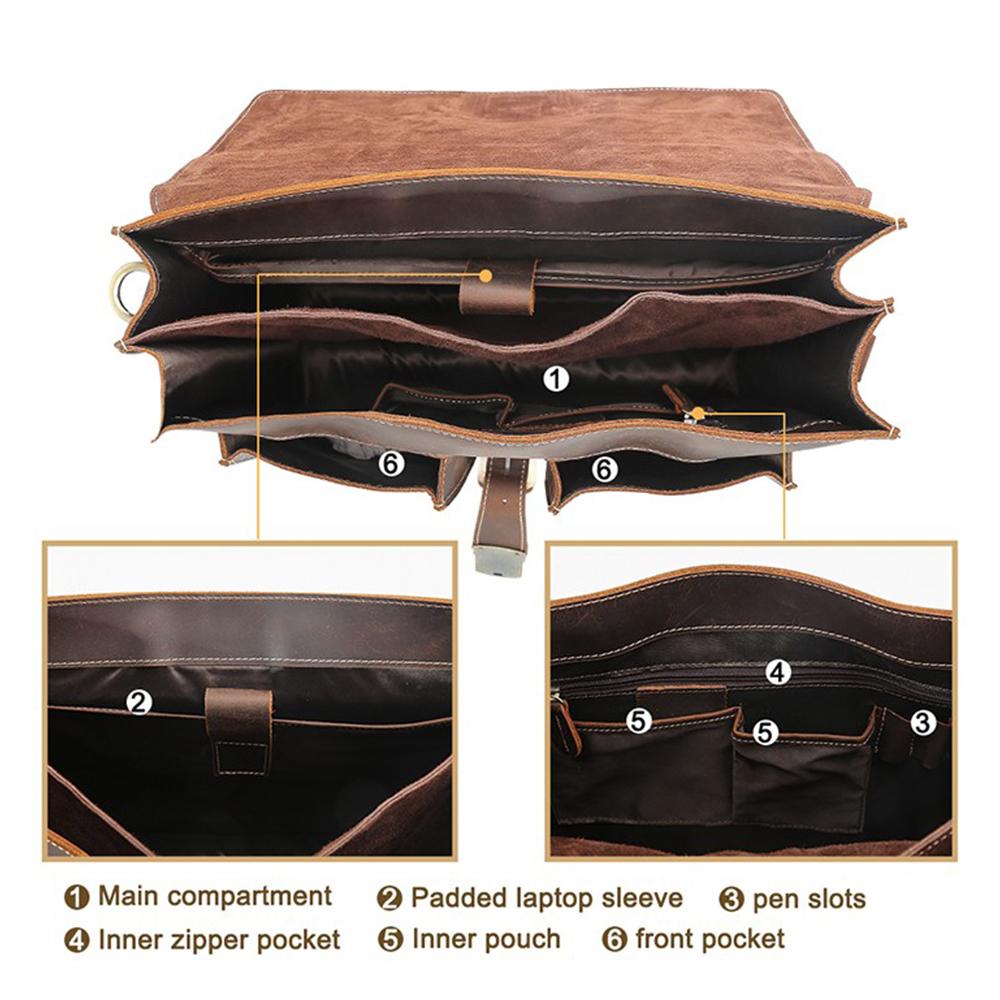 Premium Brown Leather Shoulder Bag | Stylish & Durable COLMAR Homme8 leather shoulder bag