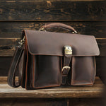 Premium Brown Leather Shoulder Bag | Stylish & Durable COLMAR Homme8 leather shoulder bag