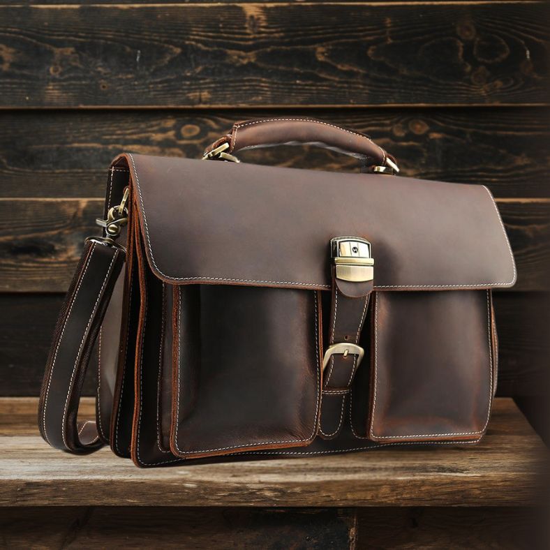 Premium Brown Leather Shoulder Bag | Stylish & Durable COLMAR Homme8 leather shoulder bag