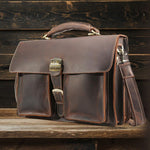Premium Brown Leather Shoulder Bag | Stylish & Durable COLMAR Homme8 leather shoulder bag