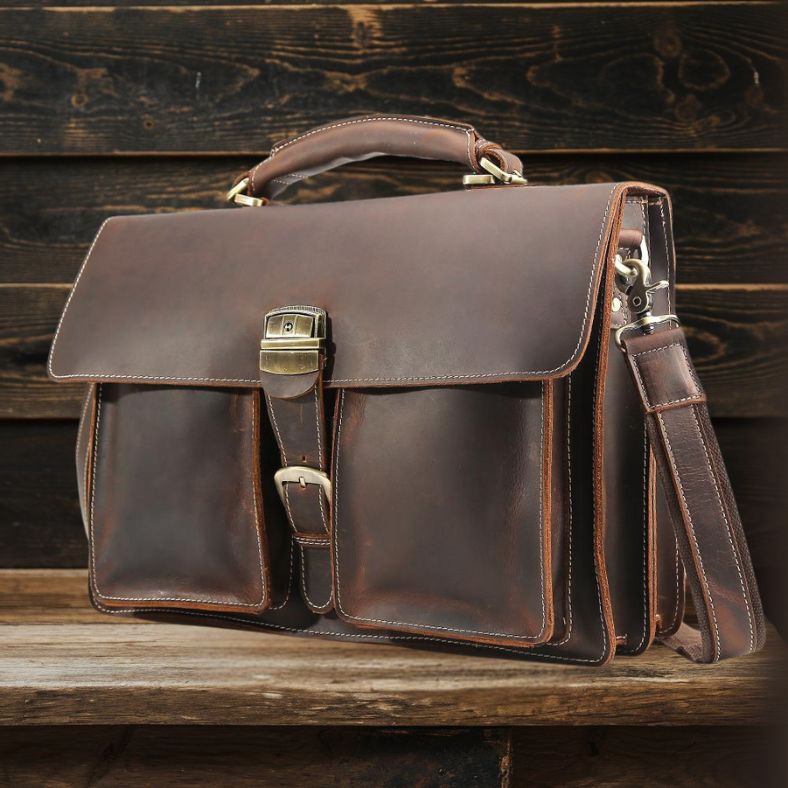 Premium Brown Leather Shoulder Bag | Stylish & Durable COLMAR Homme8 leather shoulder bag