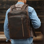 Premium Crazy Horse Leather Backpack - Durable & Stylish WYOMING Homme8 leather backpack