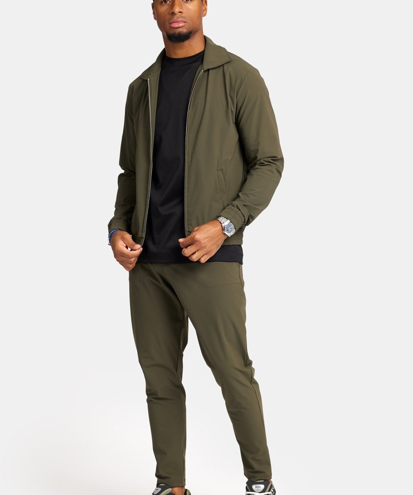 Premium Dark Green Tech Suit - Stylish, Eco-Friendly Performance Homme8 Trainingspak