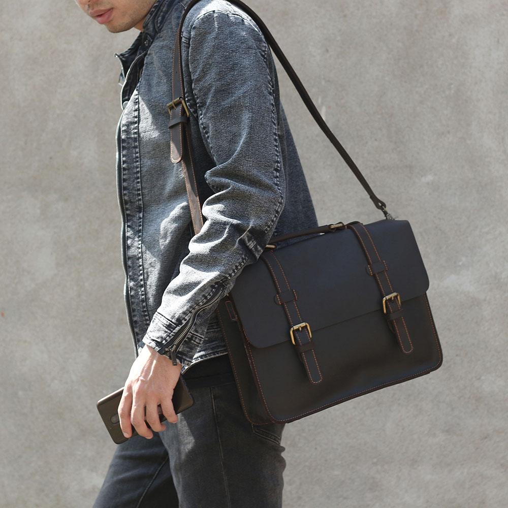 Premium Leather Courier Bag | NAMUR - Stylish & Durable Homme8 leather shoulder bag