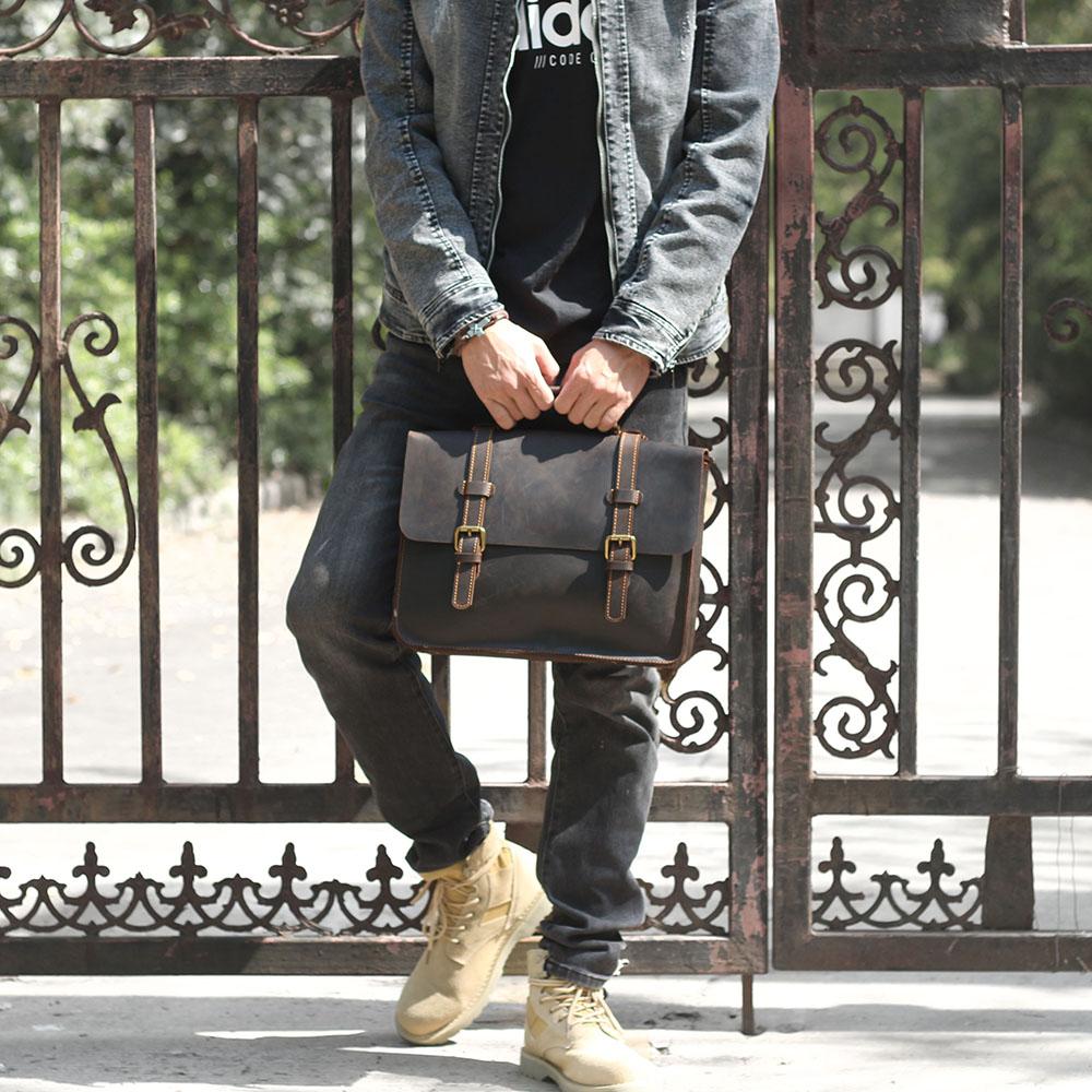 Premium Leather Courier Bag | NAMUR - Stylish & Durable Homme8 leather shoulder bag