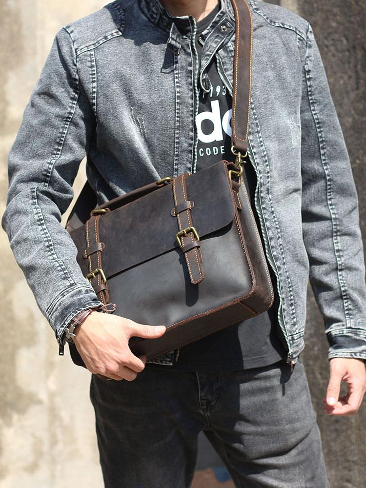 Premium Leather Courier Bag | NAMUR - Stylish & Durable Homme8 leather shoulder bag