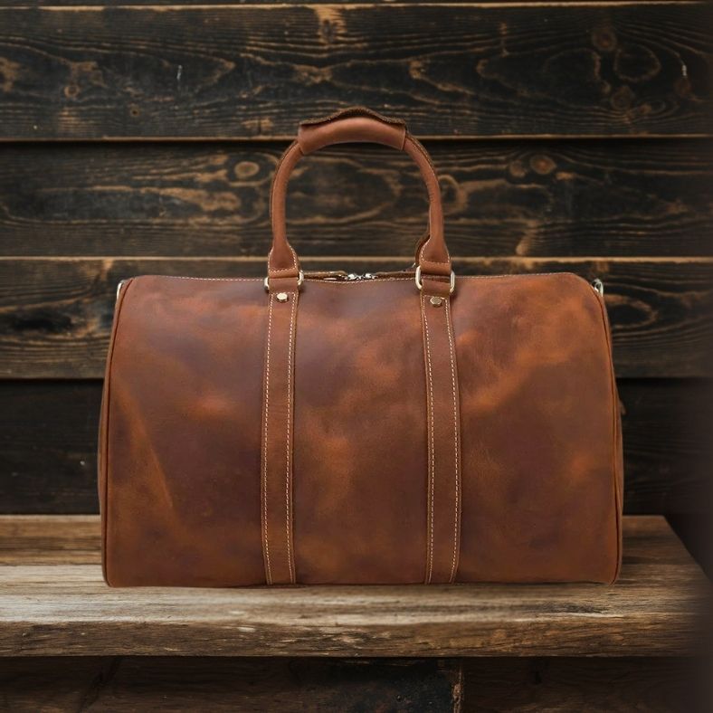 Premium Leather Duffle Bag | LEUVEN - Stylish & Durable Travel Companion Homme8 leather duffle bag