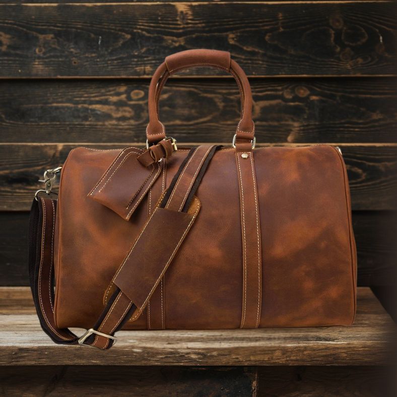 Premium Leather Duffle Bag | LEUVEN - Stylish & Durable Travel Companion Homme8 leather duffle bag