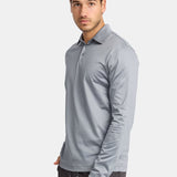 Premium Mist Grey Long Sleeve Polo Shirt - Stylish & Comfortable Homme8 Polo's