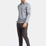 Premium Mist Grey Long Sleeve Polo Shirt - Stylish & Comfortable Homme8 Polo's
