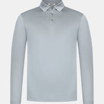 Premium Mist Grey Long Sleeve Polo Shirt - Stylish & Comfortable Homme8 Polo's
