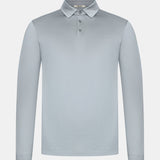 Premium Mist Grey Long Sleeve Polo Shirt - Stylish & Comfortable Homme8 Polo's
