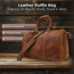 Premium Leather Duffle Bag | LEUVEN - Stylish & Durable Travel Companion Homme8 leather duffle bag