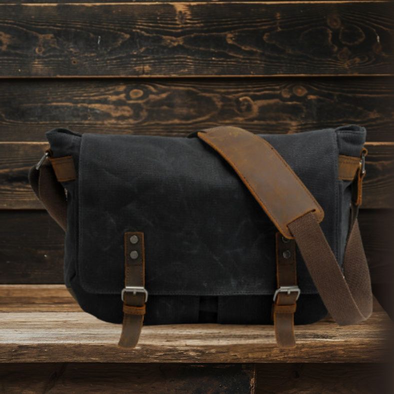 RENO Canvas Laptop Messenger Bag - Stylish, Durable & Functional Homme8 Waxed Canvas Messenger Bag