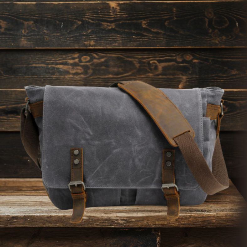 RENO Canvas Laptop Messenger Bag - Stylish, Durable & Functional Homme8 Waxed Canvas Messenger Bag