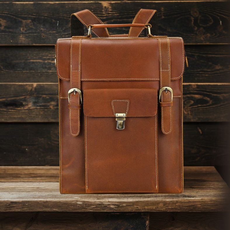 SCOTTSDALE Leather Convertible Backpack - Stylish & Versatile Homme8 