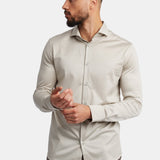 Sandstone Beige Formal Shirt - Elegant Comfort & Timeless Style Homme8 Overhemden