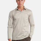 Sandstone Beige Long Sleeve Polo Shirt - Stylish Comfort & Versatility Homme8 Polo's