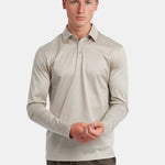 Sandstone Beige Long Sleeve Polo Shirt - Stylish Comfort & Versatility Homme8 Polo's