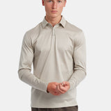 Sandstone Beige Long Sleeve Polo Shirt - Stylish Comfort & Versatility Homme8 Polo's