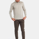 Sandstone Beige Long Sleeve Polo Shirt - Stylish Comfort & Versatility Homme8 Polo's