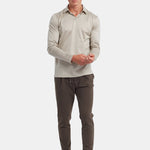 Sandstone Beige Long Sleeve Polo Shirt - Stylish Comfort & Versatility Homme8 Polo's