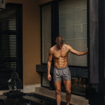Signature Grey Swim Shorts - Stylish, Quick-Dry Comfort Homme8 Luxury Resort Wear