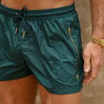 Signature Pine Green Swim Shorts - Stylish, Comfortable & Durable Homme8 Luxury Resort Wear
