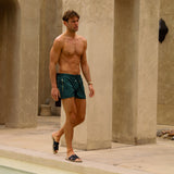 Signature Pine Green Swim Shorts - Stylish, Comfortable & Durable Homme8 Luxury Resort Wear