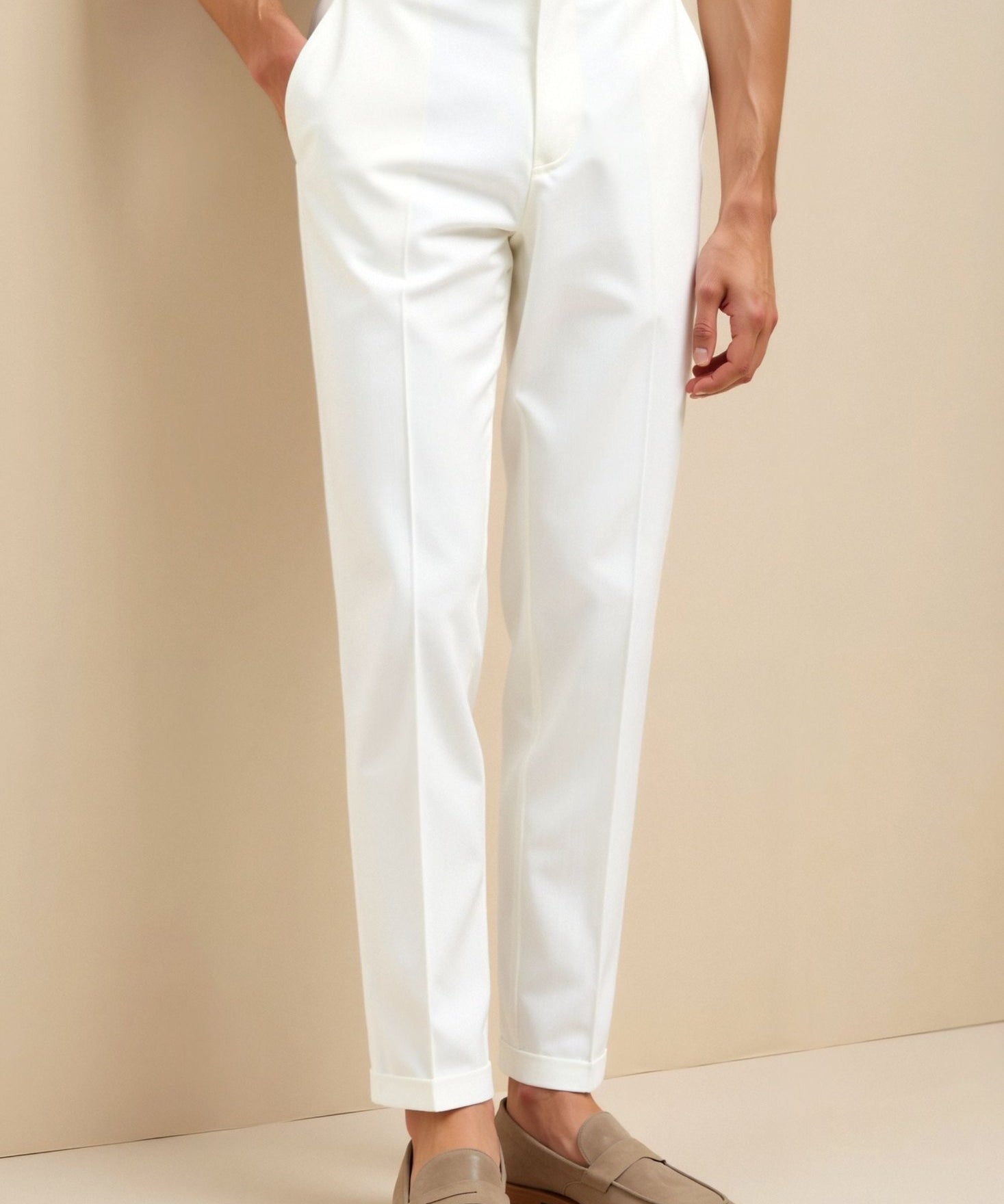 Smart Luxury Chino Ankle Pants - Regular Fit for Effortless Style Homme8 