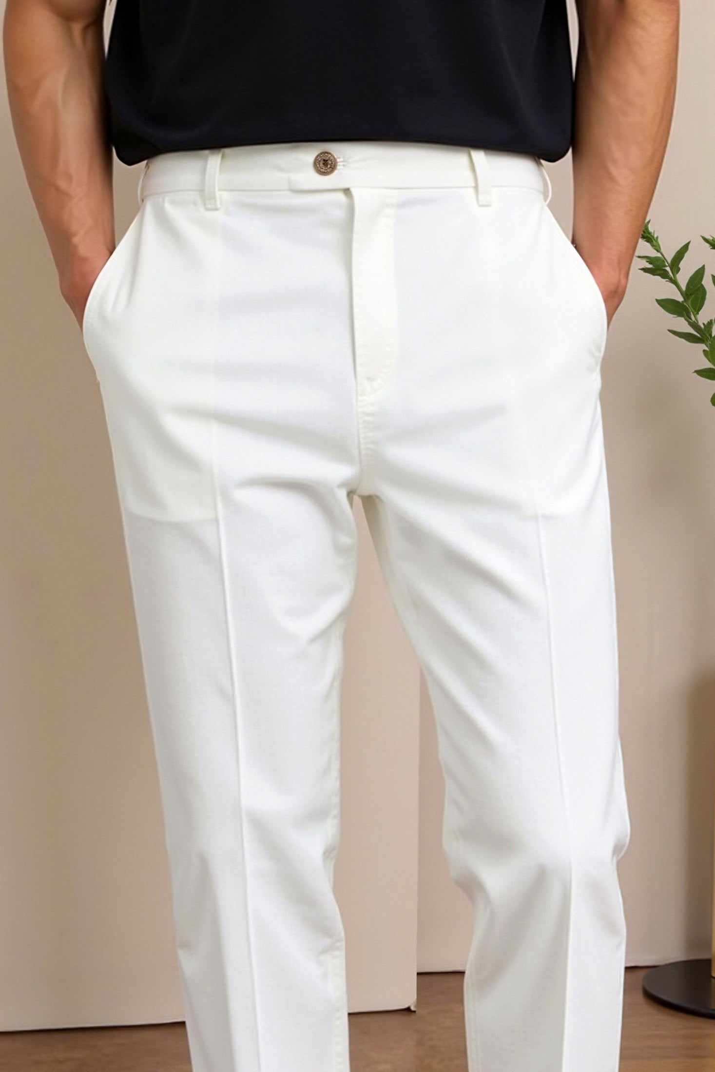 Smart Luxury Chino Ankle Pants - Regular Fit for Effortless Style Homme8 