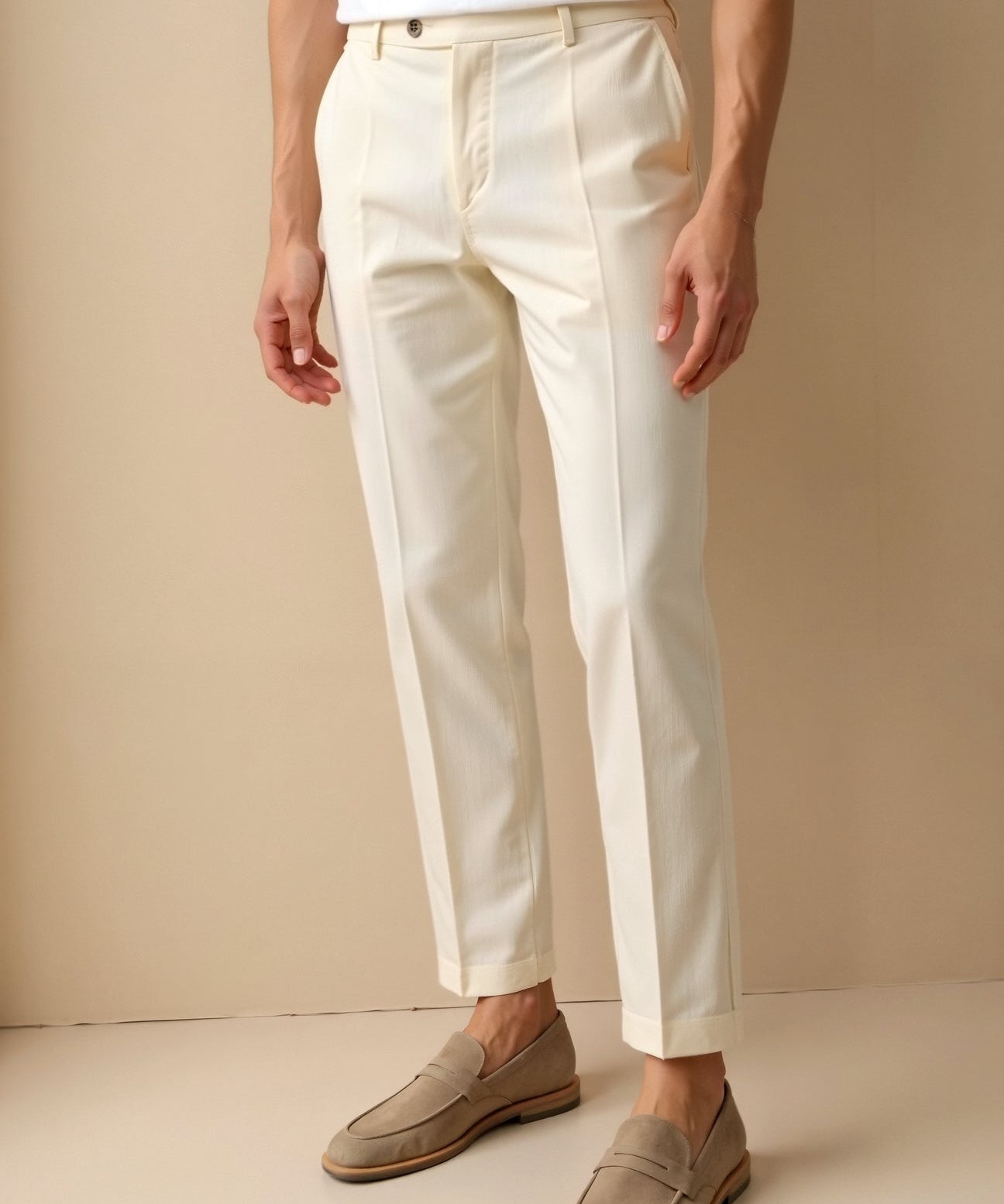 Smart Luxury Chino Ankle Pants - Regular Fit for Effortless Style Homme8 