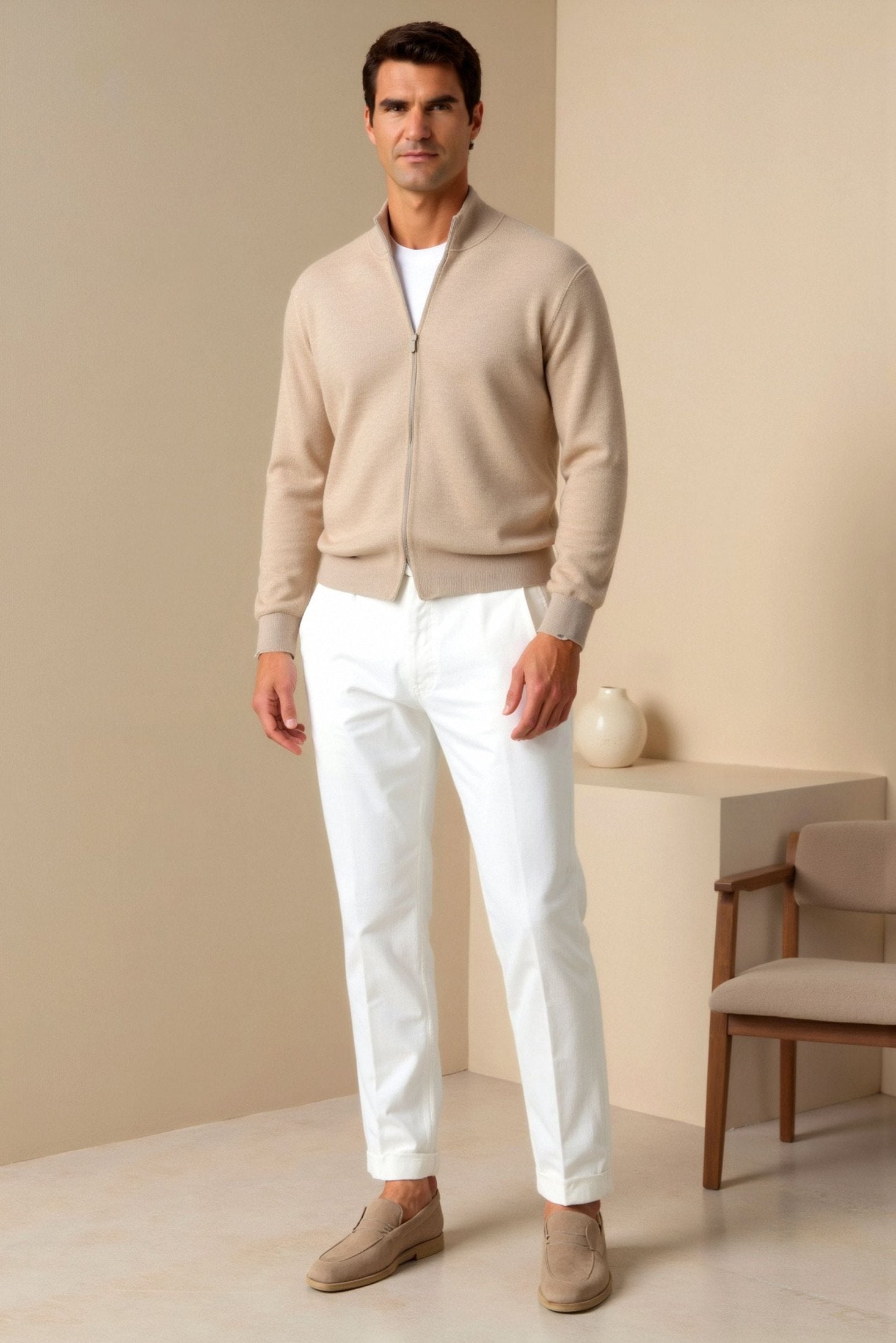 Smart Luxury Chino Ankle Pants - Regular Fit for Effortless Style Homme8 