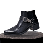 Sverre Pointed Toe Cowboy Boots with Chain Buckle Detail Homme8 